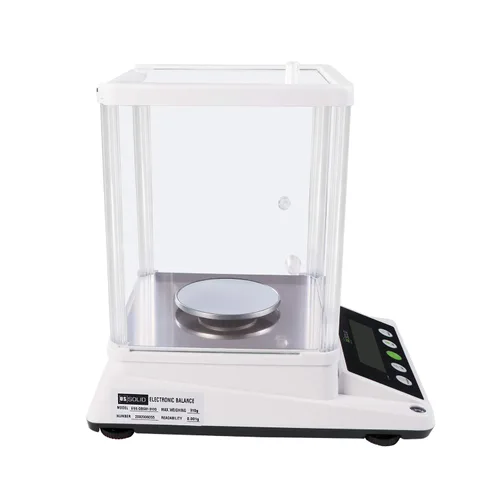 Vista 5 de Balanza analítica digital sólida de EE. UU., 3.88 oz x 0.00 oz, báscula de laboratorio de alta precisión con 2 pantallas LCD delanteras y traseras