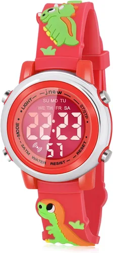 Vista 19 de Viposoon Relojes para niños con alarma impermeable, regalos de dinosaurios para niños y niñas de 3 a 10 años Verde militar