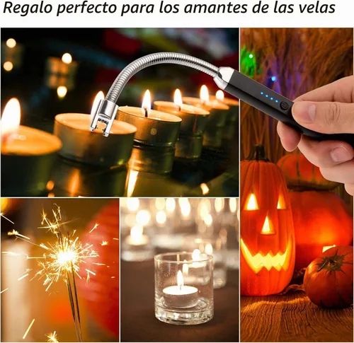 Vista 6 de MEIRUBY Encendedor eléctrico recargable USB, encendedor de arco, para velas, campamento, parrillada, deportes, herramienta para apasionados de lo