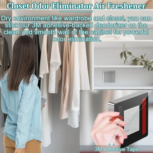 Vista 4 de Desodorizador con frescura de larga duración, eliminador de olores para refrigerador, absorbentes de olores de armario, ambientador de coche, alivio