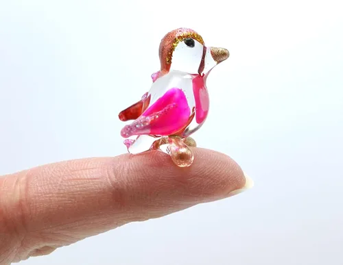 Vista 10 de Figuras pequeñas de diapositivas de pingüinos, arte de vidrio soplado a mano, animales de pájaros, regalo coleccionable, decoración del hogar
