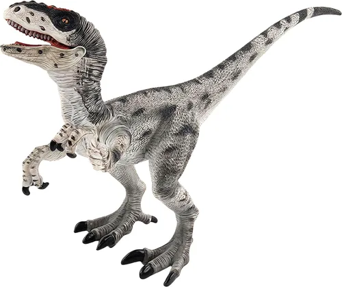 Vista 9 de Figura de velociraptor de dinosaurio con mandíbula móvil y manos Detail Raptor Action Figure Toy Gift and Dinos World Collection Toys for Birthday