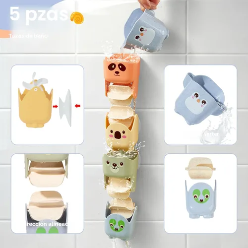 Vista 3 de Juguetes de baño para bebés de 1 a 3 años, paquete de 14 juguetes de baño sin moho para niños de 2 a 4 años, juguetes de bañera con botes flotantes