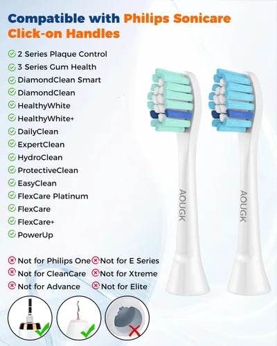 Vista 2 de Cabezales de cepillo de dientes de repuesto compatibles con cepillos de dientes eléctricos Philips Sonicare, cabezal de cepillo de dientes