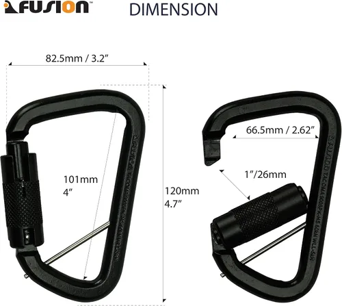 Vista 3 de Fusion Mosquetón de acero aleado con triple bloqueo en forma de D Tacoma