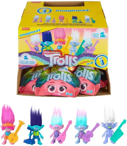 Vista 4 de Imaginext Trolls Colección de figuras de bolsa ciega con personajes y accesorios posables
