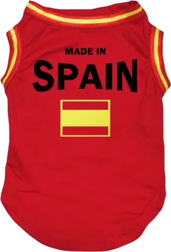 Vista 2 de petitebella cachorro perro ropa fabricado en España Rojo playera de algodón, XS, Rojo