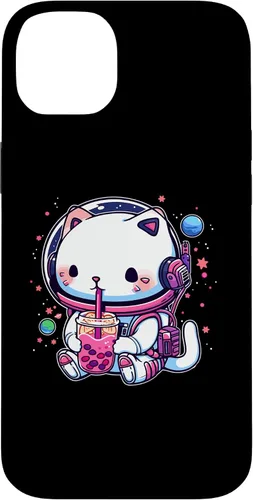Vista 15 de iPhone 16 Kawaii Cat Bubble Boba Tea In Space Astronaut Anime Girls Case