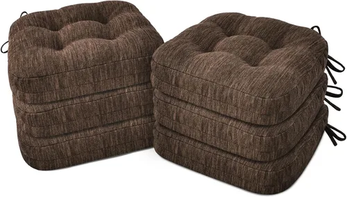 Vista 21 de Shinnwa Juego de 2 cojines para silla de comedor, cojines para silla de cocina de espuma viscoelástica de doble capa, almohadillas de asiento