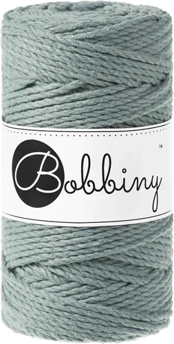 Vista 26 de Bobbiny Cordón de macramé regular de 0.118 in y 3 capas (aguamarina), 108yds/330 pies (100% algodón reciclado)