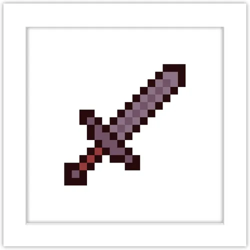 Vista 11 de Trends International Gallery Pops Minecraft: Pixeles icónicos - Artículos - Póster de pared de espada de hierro, 12 x 12 pulgadas, versión enmarcada