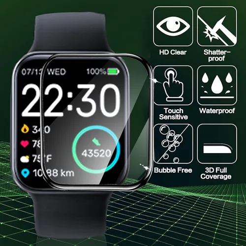 Vista 2 de Lamshaw Protector de pantalla compatible con TOZO S3 Smart Watch, película protectora de pantalla suave de PET de cobertura completa 3D compatible