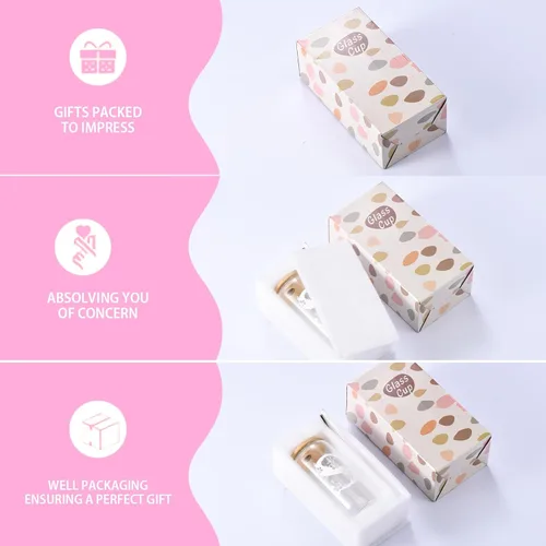 Vista 6 de Regalos personalizados para mujeres, tazas de vidrio con monograma con tapas y pajitas, regalos personalizados para mujeres, vasos de café helado