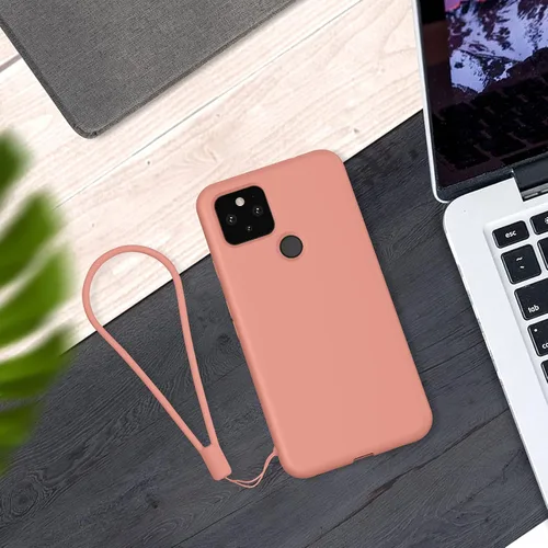 Vista 7 de Compatible con Google Pixel 5A, funda delgada de goma de gel de silicona (con forro de microfibra), diseño de cuerpo completo a prueba de golpes