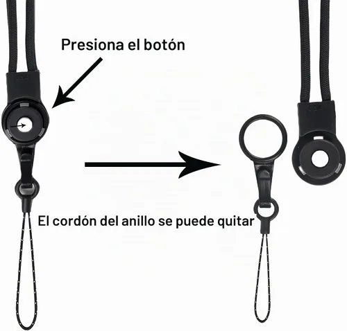 Vista 3 de YOUOWO 5 Pack Lanyards Detachable Neck lanyard For Pen Phone ID Badges Holder Keys Office Cell USB Black Strap Whistles iPod