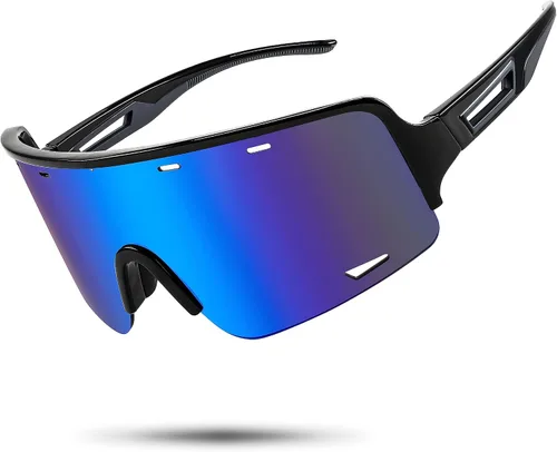 Vista 8 de FEISEDY Gafas de sol deportivas para ciclismo, gafas de béisbol para jóvenes, adolescentes, protección UV400 B2974 Negro-Azul