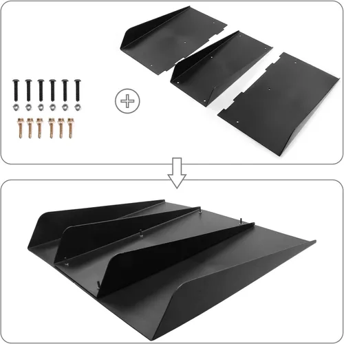 Vista 7 de IKON MOTORSPORTS Difusor trasero, compatible con vehículos universales de 22" x 20" pulgadas, plástico ABS sin pintar, spoiler aerodinámico trasero
