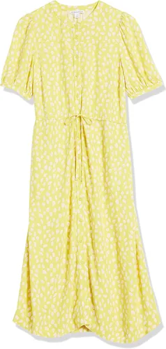 Vista 6 de Tienda Essentials - Vestido por debajo de la rodilla de media manga para mujer, estilo acampanado, ajuste holgado, ceñido en la cintura