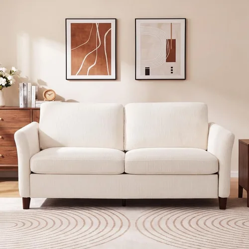 Vista 9 de Valthie Sofá biplaza de pana de 61 pulgadas, sofás modernos y cómodos con bolsillo lateral, sofá de sala de estar, sofá para dormitorio y espacios