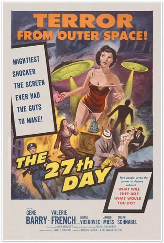Vista 8 de Conjunto de cinco anuncios de películas de ciencia ficción c. 1950 Póster impreso de arte vintage Planeta prohibido, OVNI invasores de Marte