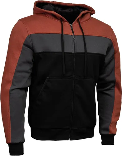 Vista 15 de Milwaukee Leather Sudadera con capucha protectora para hombre - Aramida reforzada con armadura de hombro y codo CE Grpm1788-negro