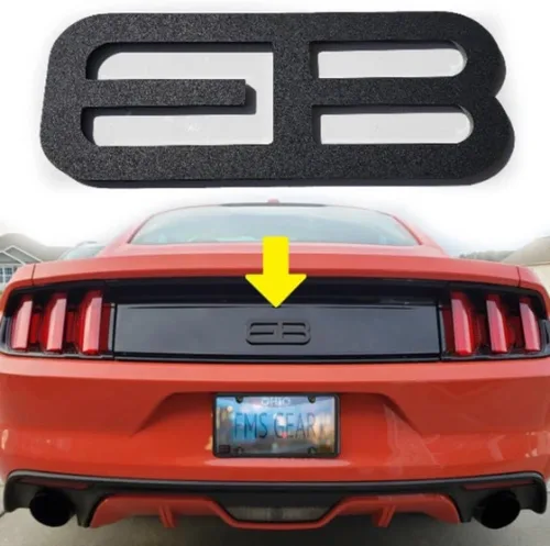 Vista 13 de Emblema EB trasero personalizado de 1 pieza compatible con Mustang Eco Ecoboost insignia logotipo (azul oscuro)