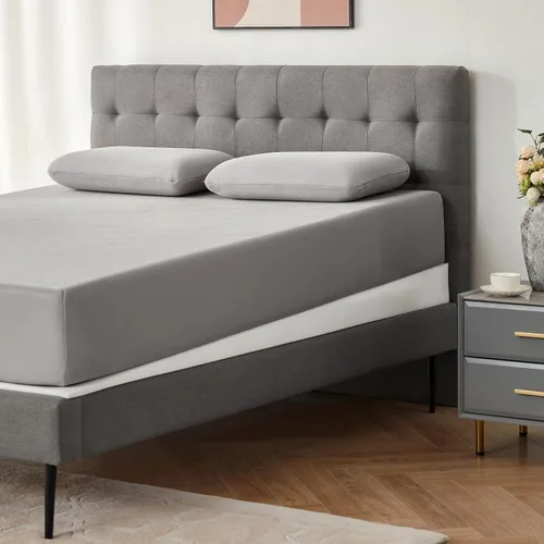 Vista 2 de Lazyzizi Cuña de Colchón Solamente, Cuña de Cama Inclinada Queen de 5 Pulgadas Cubrecolchón para Reflujo Ácido, GERD, Dolor de Cuello y Espalda