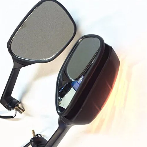 Vista 3 de Espejos estilo SMT-OEM compatibles con Suzuki GSXR600 750 2009 2010 2011 2012 GSXR1000 Negro con luz LED amarilla Señales de giro Producto