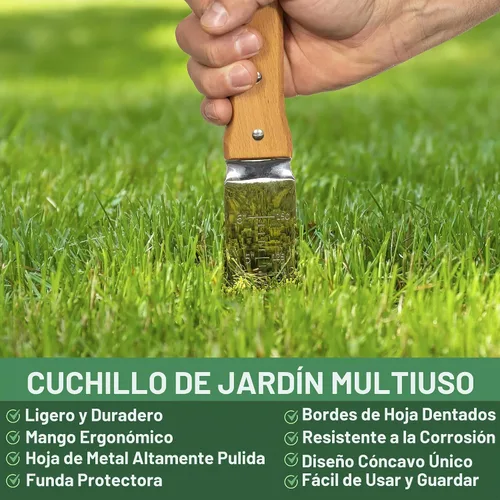 Vista 4 de Cuchillo de jardín Hori Hori Hori con funda para excavar y desherbar