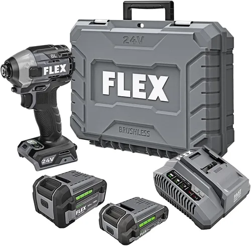 Vista 14 de FLEX FX1331-1A taladro inalámbrico sin escobillas de 24V 1/4-pulgada compacto con modo de tornillo autoperforante, kit con batería de litio de 2.5Ah