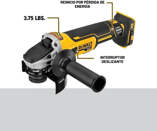 Vista 3 de DEWALT Amoladora angular MAX* XR de 20 V con freno de retroceso, interruptor deslizante, 4-1/2 pulgadas, solo herramienta (DCG405B)