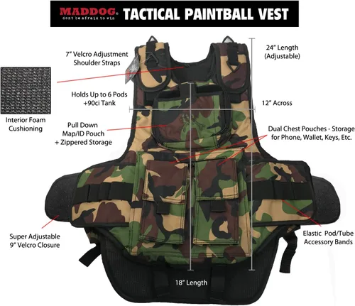 Vista 6 de MAddog® Chaleco táctico deportivo de paintball arnés