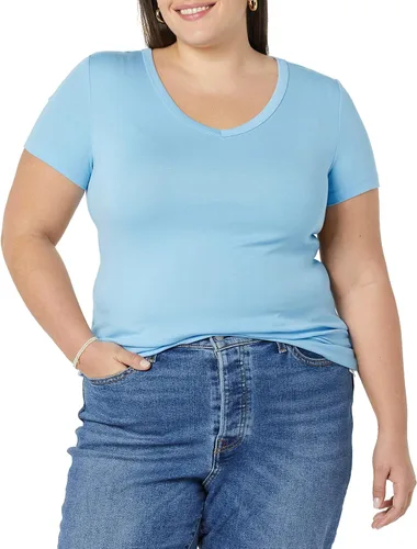 Vista 6 de Tienda Essentials Womens Slim-Fit Short-Sleeve V-Neck T-Shirt