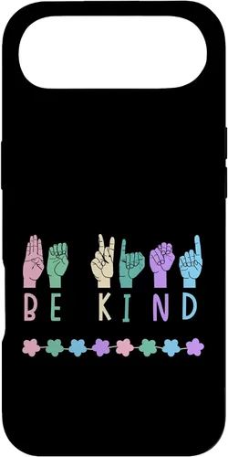 Vista 27 de Sign Language Be Kind Kindness ASL Pastel Pink Purple Blue Case for iPhone 16