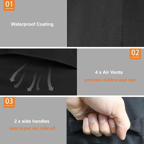 Vista 5 de WOMACO Funda rectangular u ovalada para mesa de exterior, cubierta impermeable para mesa de patio para muebles de exterior, funda resistente