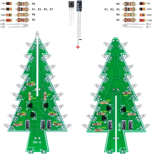 Vista 6 de Kit de soldadura de árbol de Navidad LED 3D, 7