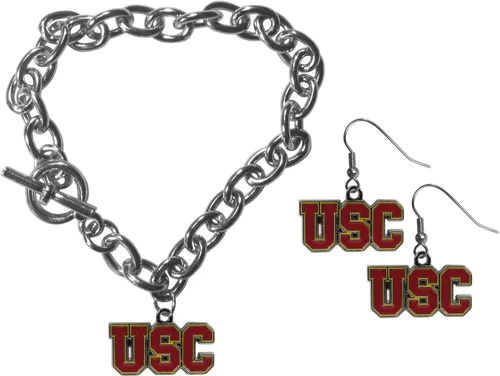 Vista 10 de Siskiyou Sports NCAA unisex-adult Chain Bracelet and Dangle Earring Set