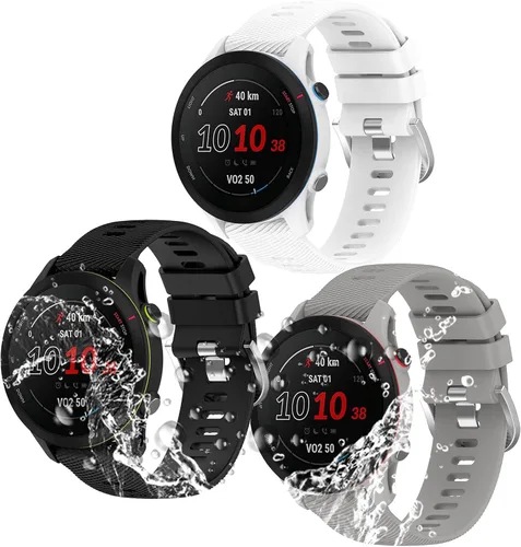 Vista 9 de Miimall Correa de silicona compatible con Garmin Forerunner 255