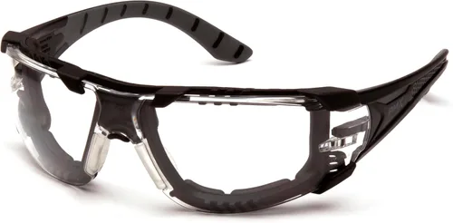 Vista 10 de Pyramex Endeavor Plus Safety Glass Black/Gray Frame With Foam Padding Clear H2MAX Anti-fog Lens