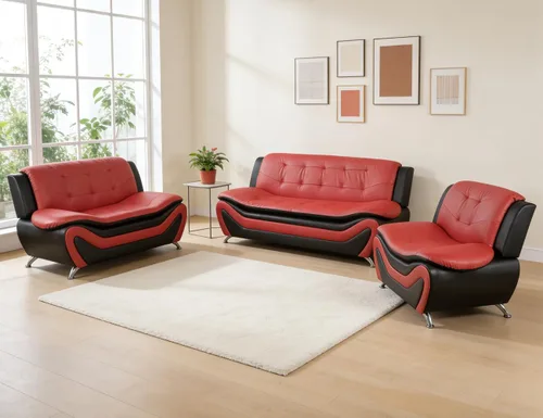 Vista 20 de Sofás de cuero para sala de estar, juego de sofá seccional, juego de 2 piezas de muebles para sala de estar, juego de sofá y sofá biplaza