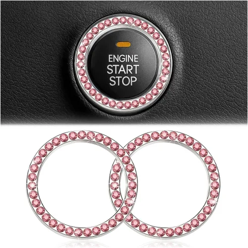Vista 17 de Calcomanías de anillo de arranque de motor con diamantes de imitación de cristal, paquete de 2 unidades, cubierta / calcomanías para botón de Doble