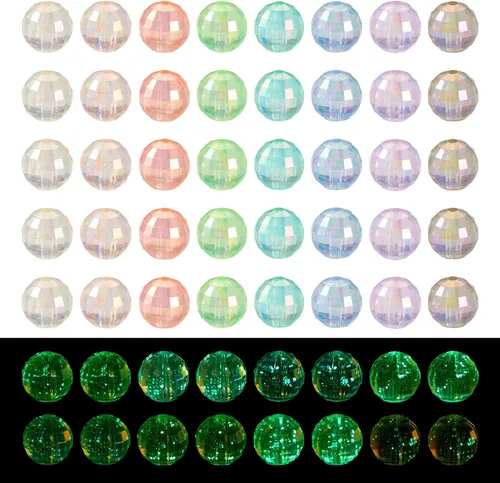 Vista 10 de Craftdady 30 cuentas acrílicas de 0.787 in de goma de mascar de color AB cuentas focales redondas gruesas de burbujas espaciadoras para bolígrafos
