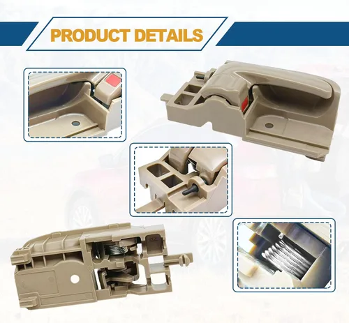 Vista 3 de Manijas de puerta interior para el lado del conductor y del pasajero compatibles con Toyota Corolla 2003-2008, Toyota Tacoma 2005-2015, Pontiac Vibe