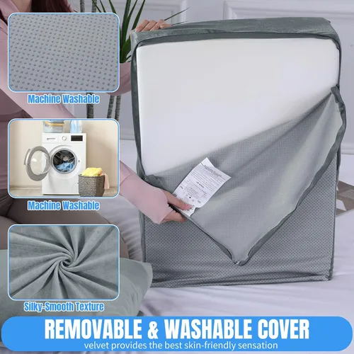 Vista 7 de HOMBYS Almohada ajustable que eleva las piernas, almohadas de elevación de piernas de espuma de alta densidad para después de la cirugía, almohada