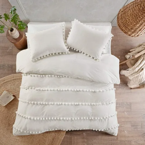 Vista 36 de Edredón hippie puro con borlas para dormitorio, manta bohemia con flecos indios, funda de edredón de algodón para mujer con fundas de almohada