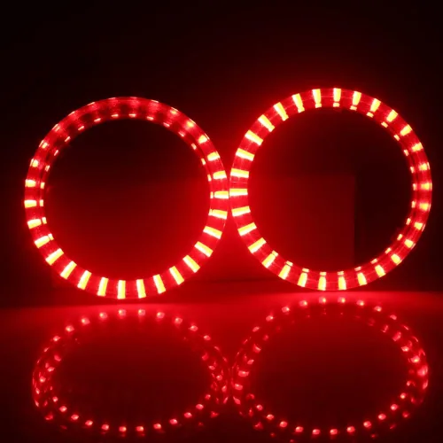 Vista 7 de Qasim 1 par de anillos de halo LED RGB de 80 mm con 30 SMD 3535, ojos de ángel para motocicleta y coche, luz DRL, luz antiniebla, señal de giro