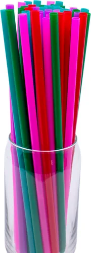 Vista 2 de Pajitas de plástico para batido envueltas individualmente, no tóxicas y sin BPA (250, surtido)
