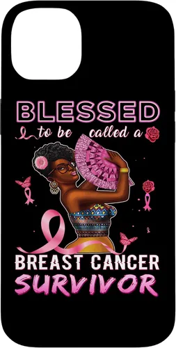 Vista 15 de iPhone 13 Pro Max Camisas afroamericanas contra el cáncer de mama para mujeres Blessed Survivor Case