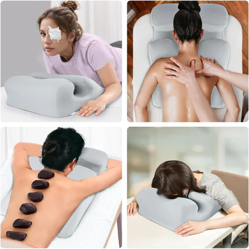 Vista 6 de Comfitech Almohada propensa de masaje boca abajo con mayor espacio de flujo de aire para dormir, dormir boca abajo con espuma viscoelástica y funda