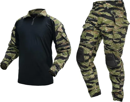 Vista 8 de IDOGEAR Conjunto de uniformes de combate G3 para hombre con rodilleras y coderas, ropa de camuflaje